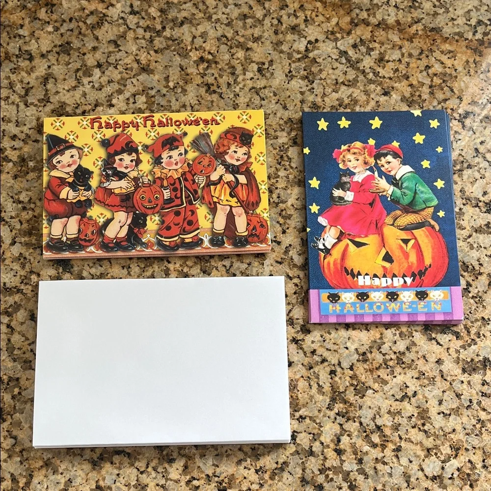 Set of 10 Vintage-Look Halloween Greeting Cards